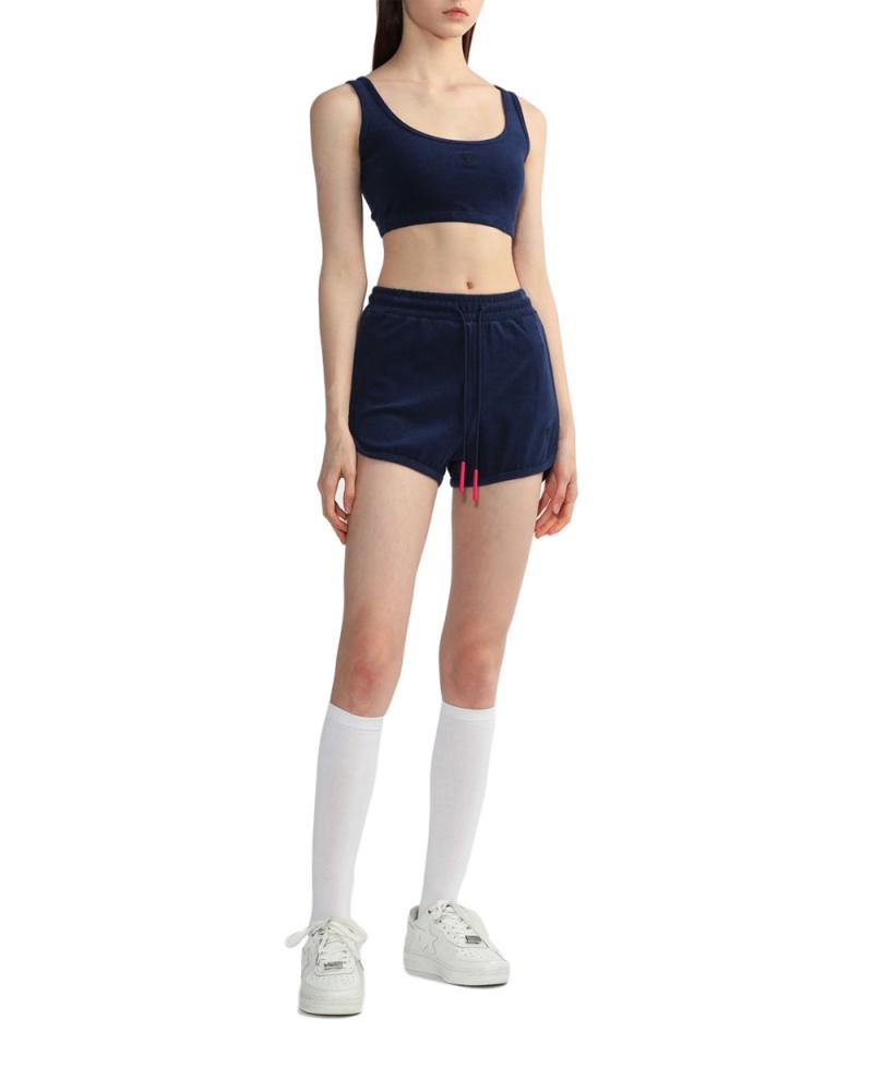 Short Bape Towelling track shorts Bleu Marine Bleu Femme | SKD-42973431